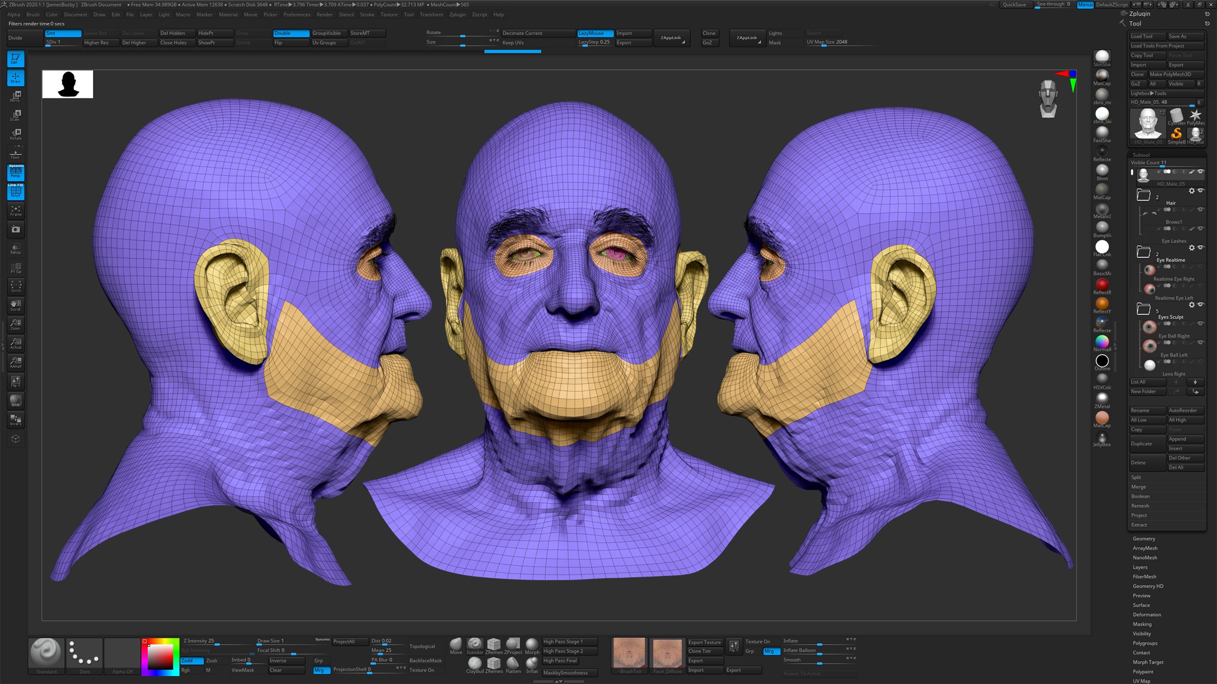 Retopology in Zbrush